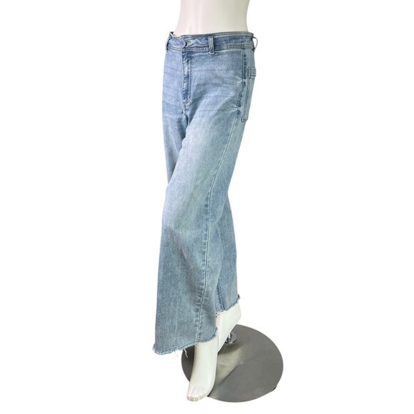 OAT New York Jeans High Rise Wide Leg Blue Denim Jeans P0004 CATJ Size 6/28 - Picture 1 of 10